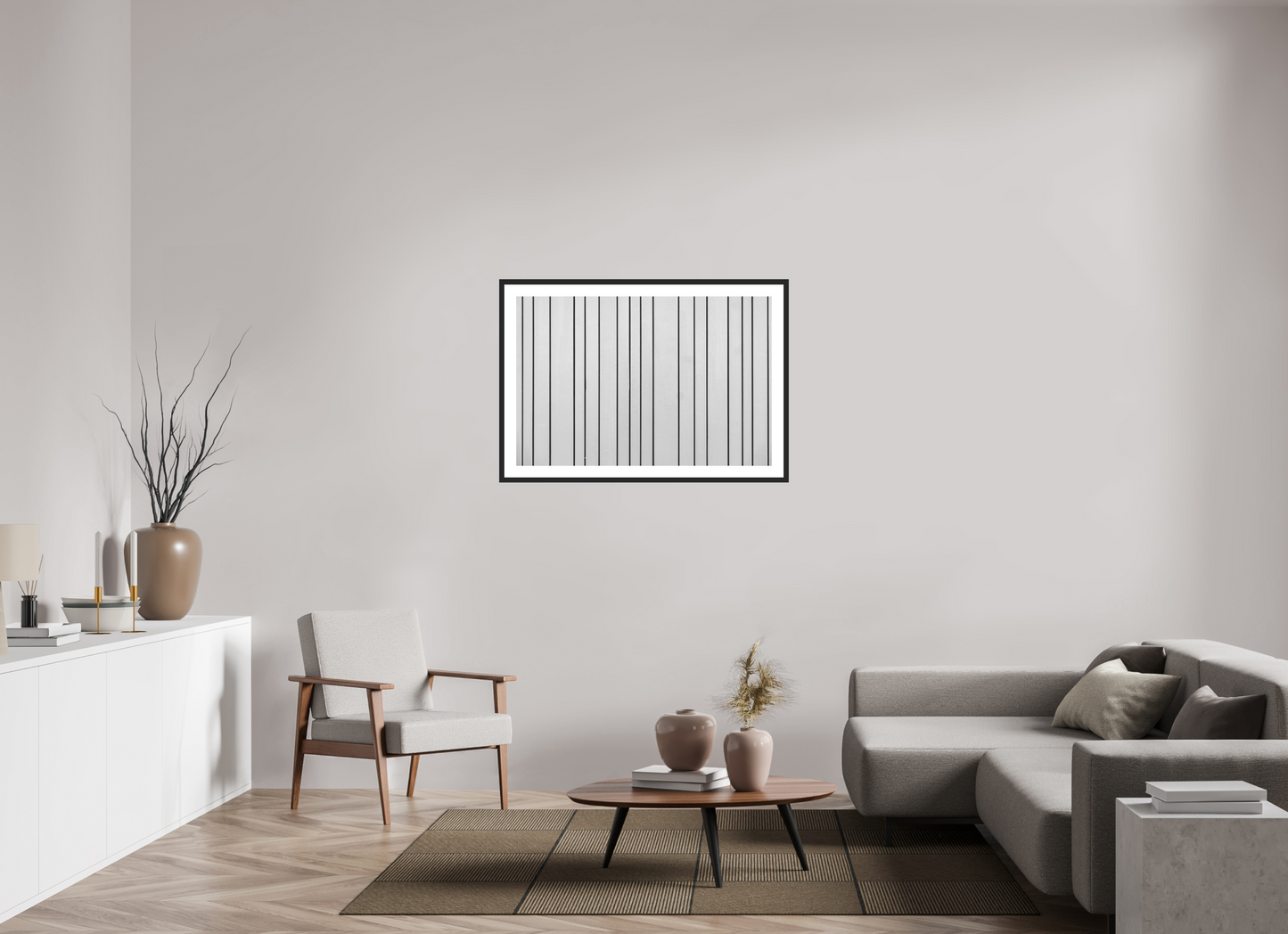 Stripes - Abstrakte Minimalistische Schwarzweiß-Fotografie - Hochwertiger Abzug in Galeriequalität