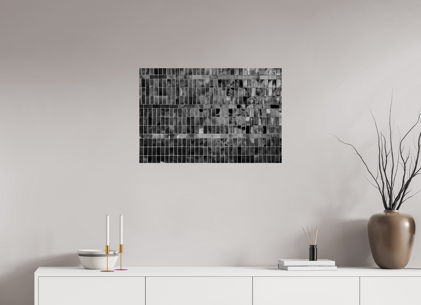 Tiles - Schwarzweiß-Fotografie, Naheinstellung - Hochwertiger Abzug in Galeriequalität