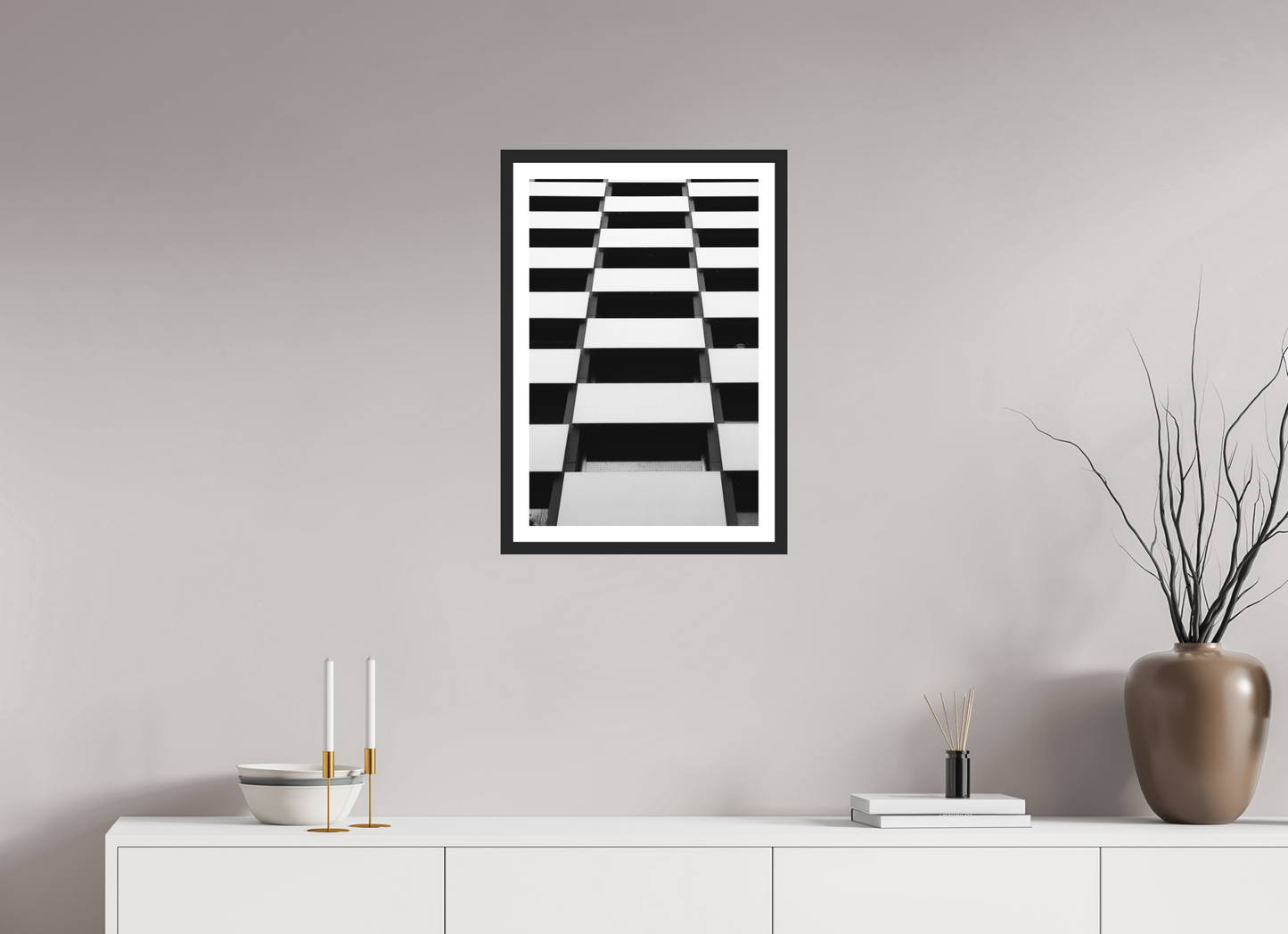Checkers - Schwarzweiß-Architekturfotografie - Hochwertiger Abzug in Galeriequalität