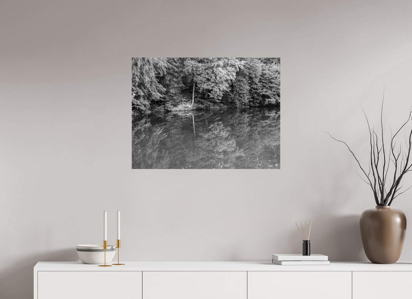 80 x 60 cm, Baryta Photo Print Parallel - Schwarzweiß Landschaftsfotografie - Hochwertiger Abzug in Galeriequalität