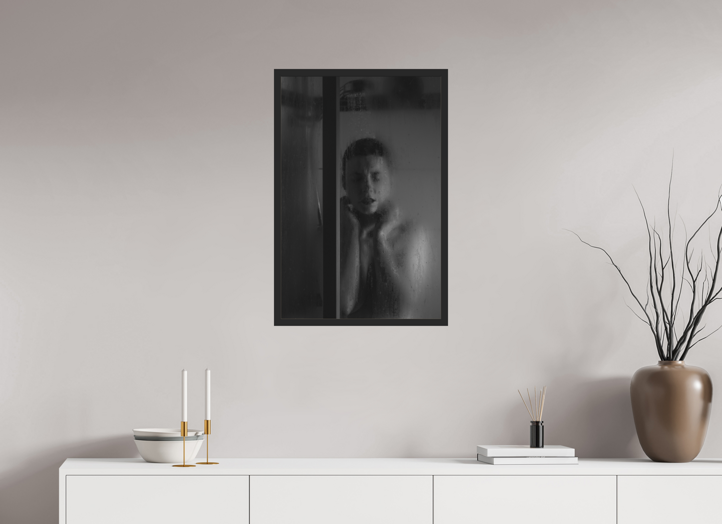 Rain - Schwarzweiß-Fotografie, Teilakt - Hochwertiger Abzug in Galeriequalität