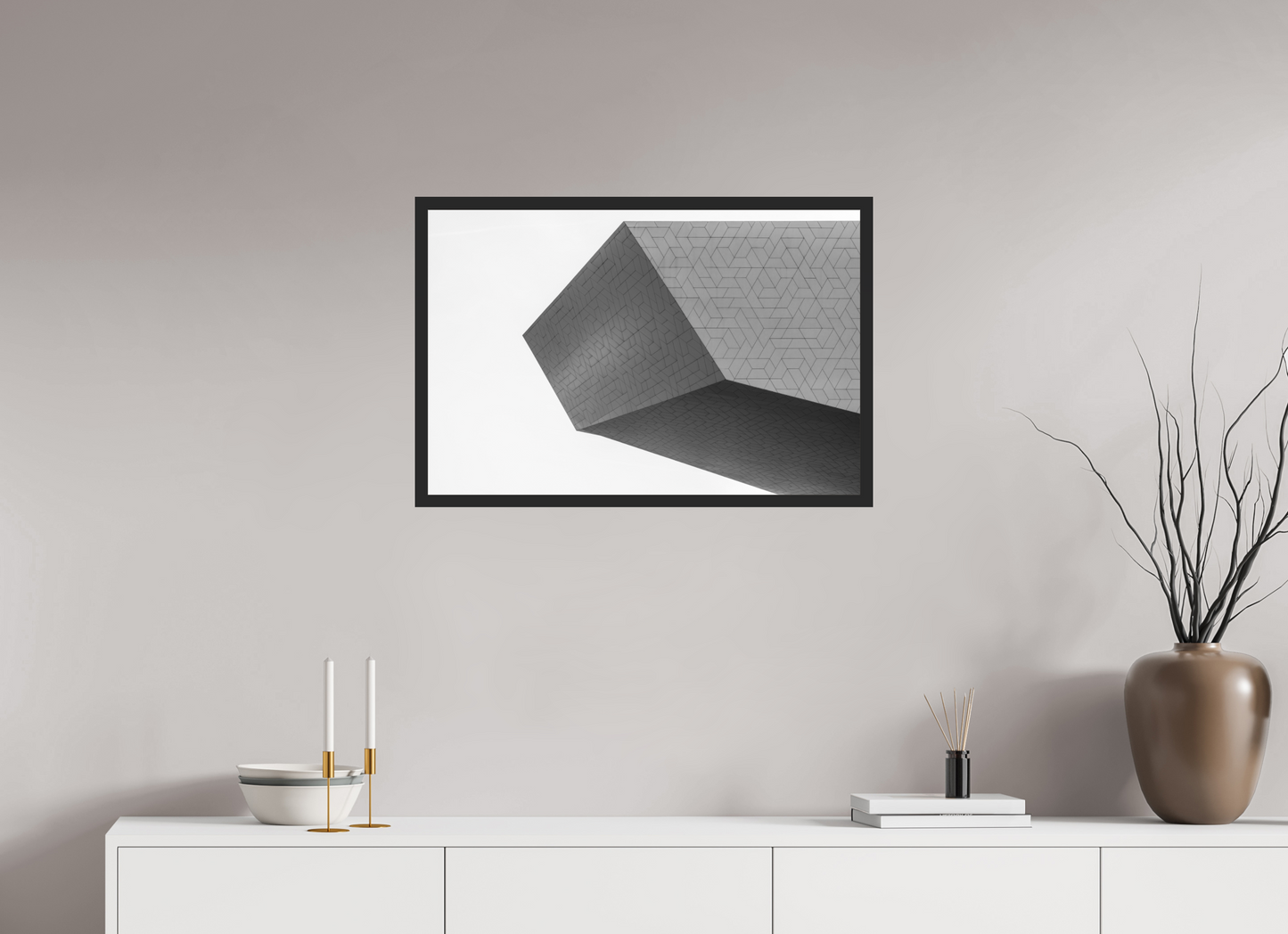 75 x 50 cm, Ilford on Aluminium, Framed Intruder - Schwarzweiß-Architekturfotografie - Hochwertiger Abzug in Galeriequalität