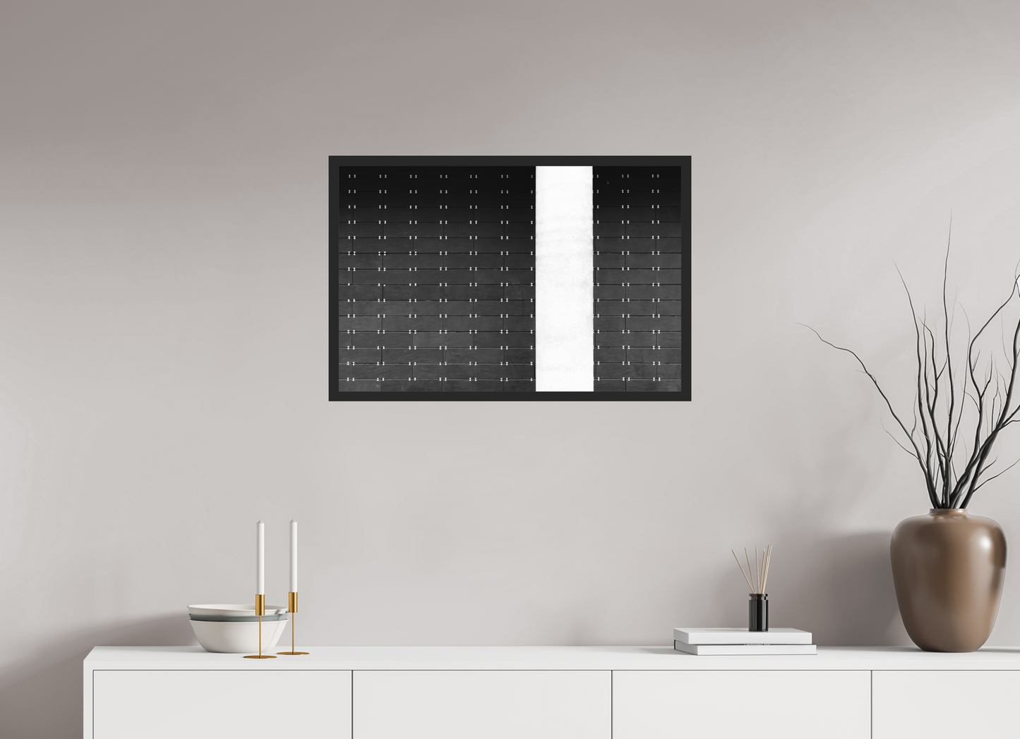 75 x 50 cm, Ilford on Aluminium, Framed Drawers -Schwarzweiß-Fotografie, Naheinstellung - Hochwertiger Abzug in Galeriequalität