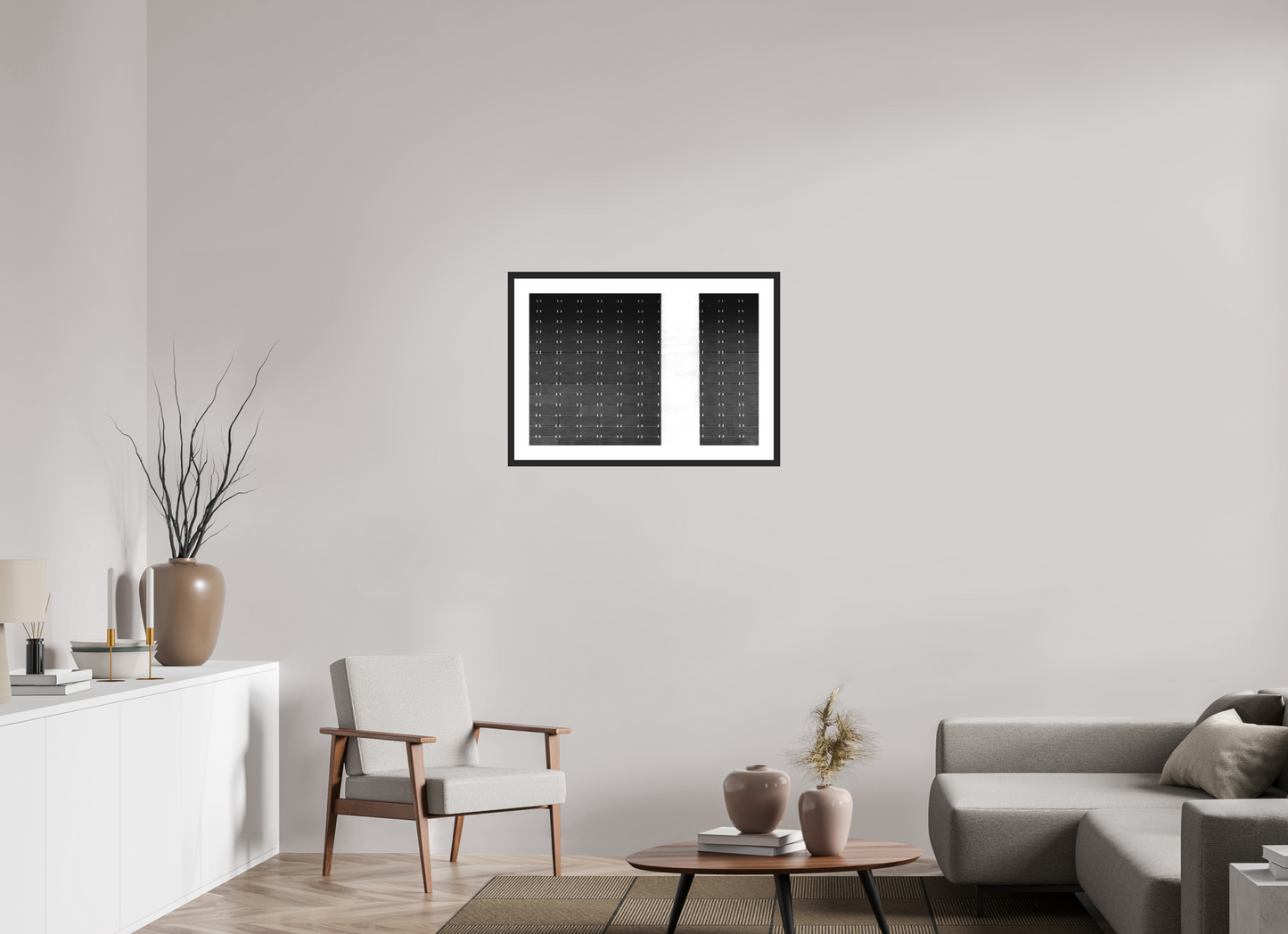 75 x 50 cm, Ilford Framed with Passepartout and Premium Glass Drawers -Schwarzweiß-Fotografie, Naheinstellung - Hochwertiger Abzug in Galeriequalität