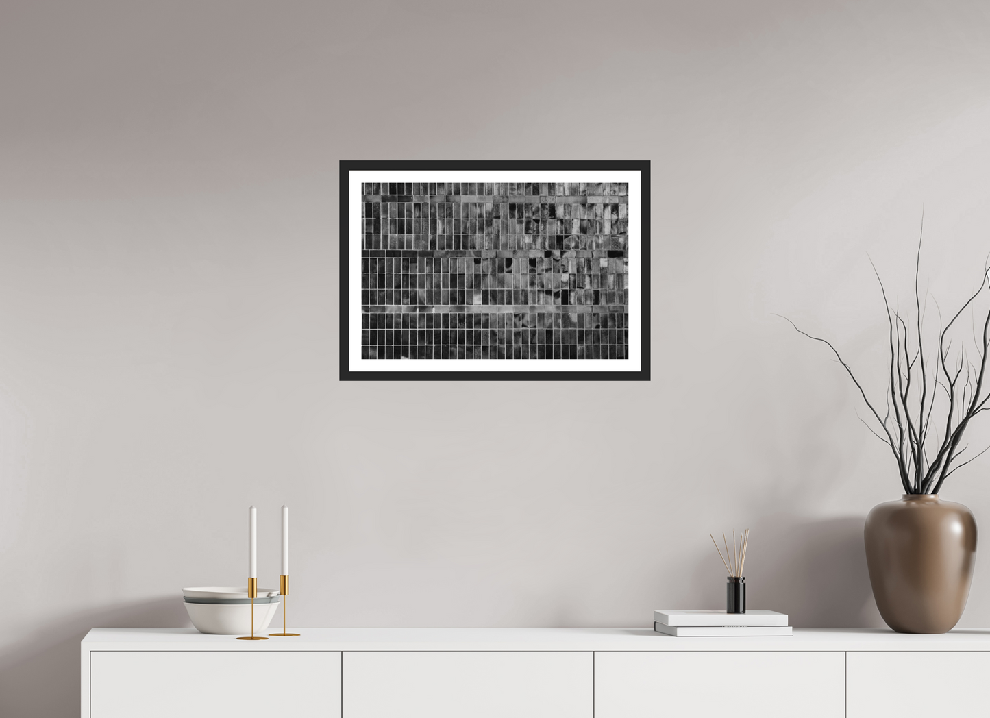 Tiles - Schwarzweiß-Fotografie, Naheinstellung - Hochwertiger Abzug in Galeriequalität