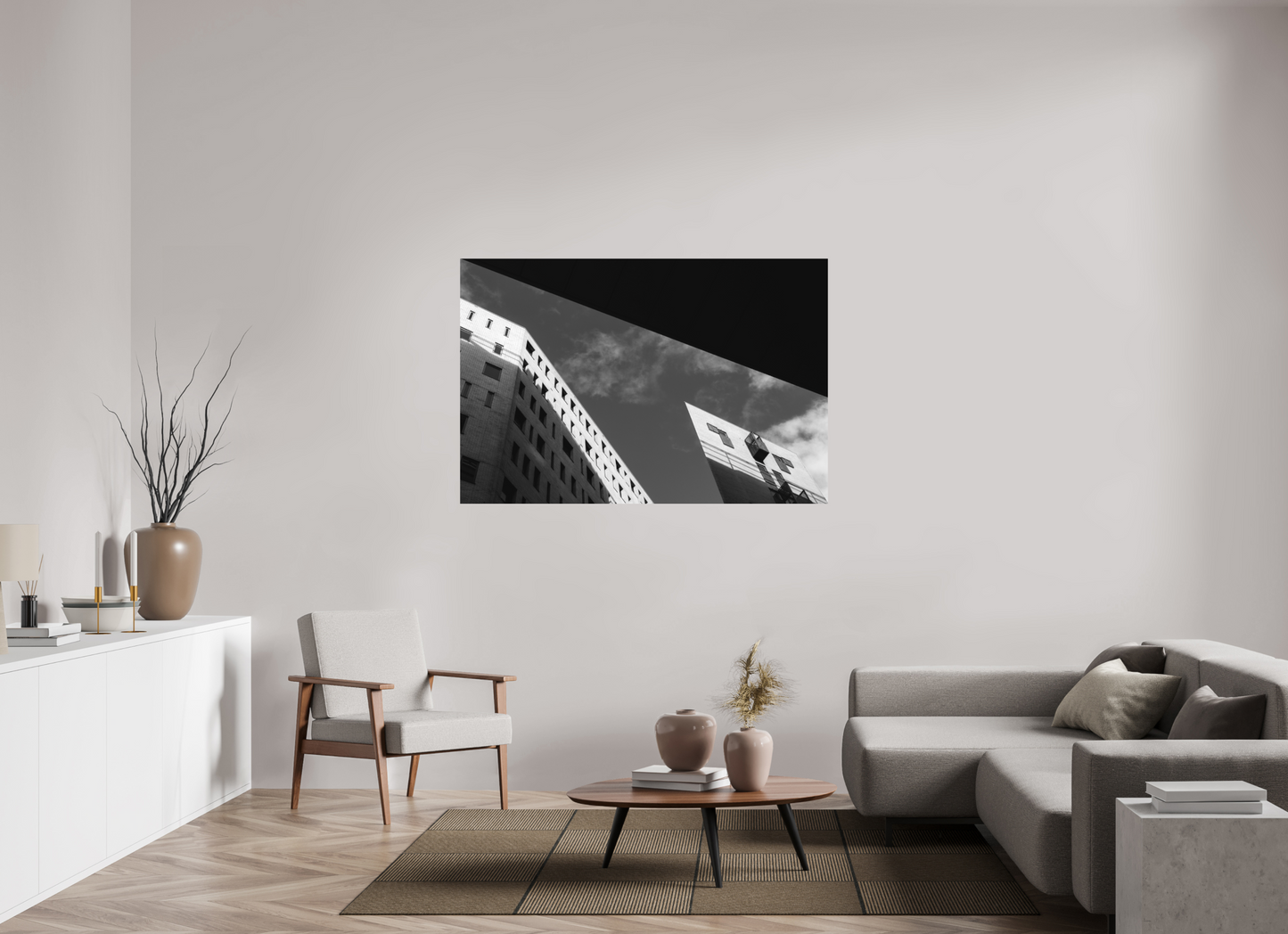 150 x 100 cm, Ilford on Aluminium Truncated - Schwarzweiß-Architekturfotografie - Hochwertiger Abzug in Galeriequalität