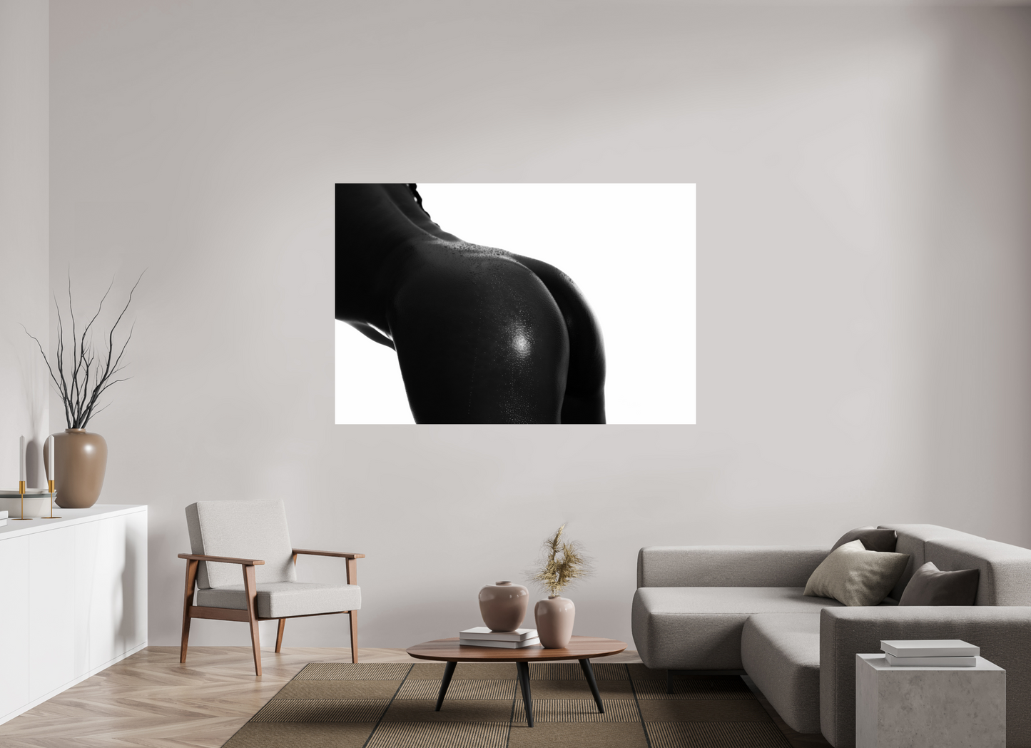 Dew - Schwarzweiß-Fotografie, Teilakt - Hochwertiger Abzug in Galeriequalität