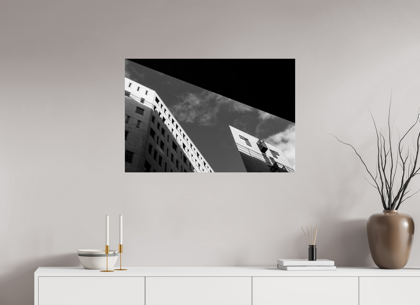 90 x 60 cm, Ilford Photo Print Truncated - Schwarzweiß-Architekturfotografie - Hochwertiger Abzug in Galeriequalität