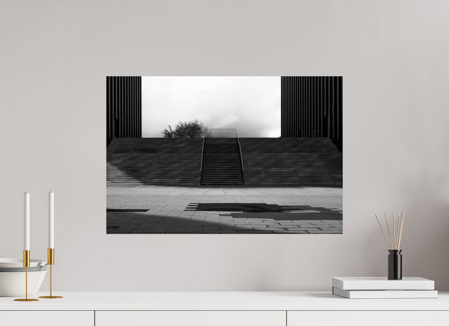 End - Schwarzweiß-Architekturfotografie - Hochwertiger Abzug in Galeriequalität
