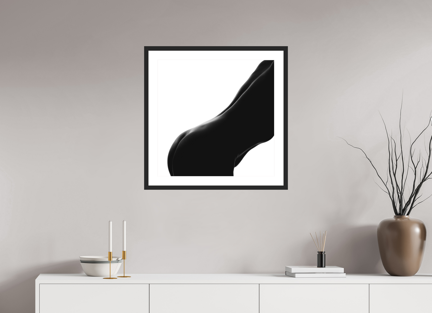 Silk - Schwarzweiß-Fotografie, Teilakt - Hochwertiger Abzug in Galeriequalität