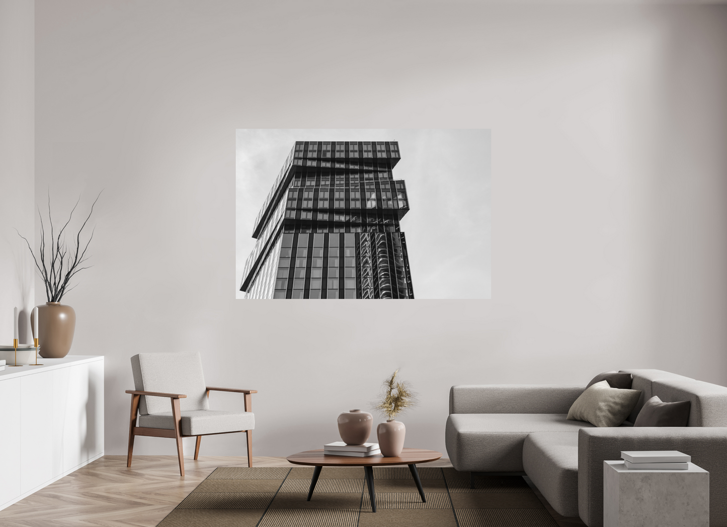 Jenga - Schwarzweiß-Architekturfotografie - Hochwertiger Abzug in Galeriequalität
