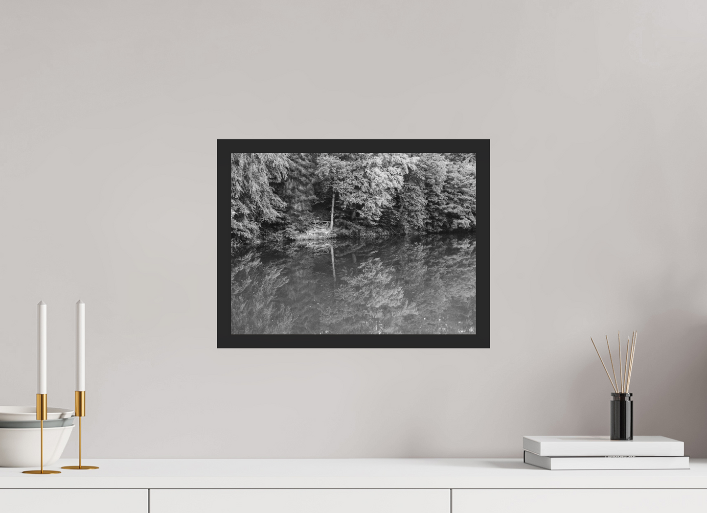 40 x 30 cm, Ilford on Aluminium behind Acrylic Glass, Framed Parallel - Schwarzweiß Landschaftsfotografie - Hochwertiger Abzug in Galeriequalität