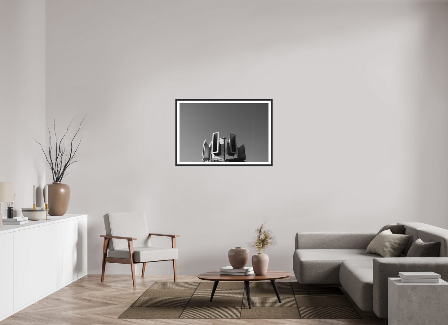 Horns - Abstrakte Schwarzweiß-Architekturfotografie - Hochwertiger Abzug in Galeriequalität
