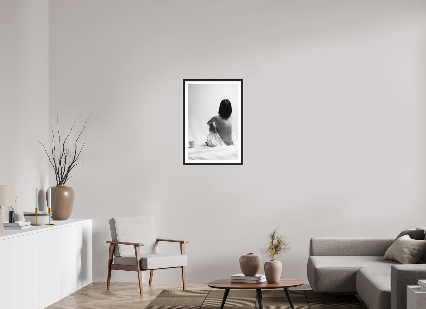 Absent - Schwarzweiß-Fotografie, Teilakt - Hochwertiger Abzug in Galeriequalität