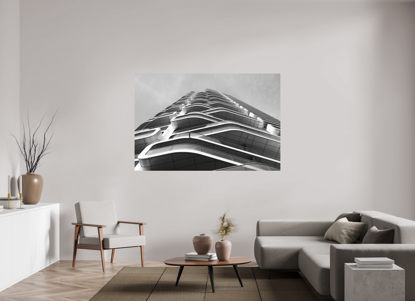 Interlaced - Schwarzweiß-Architekturfotografie - Hochwertiger Abzug in Galeriequalität