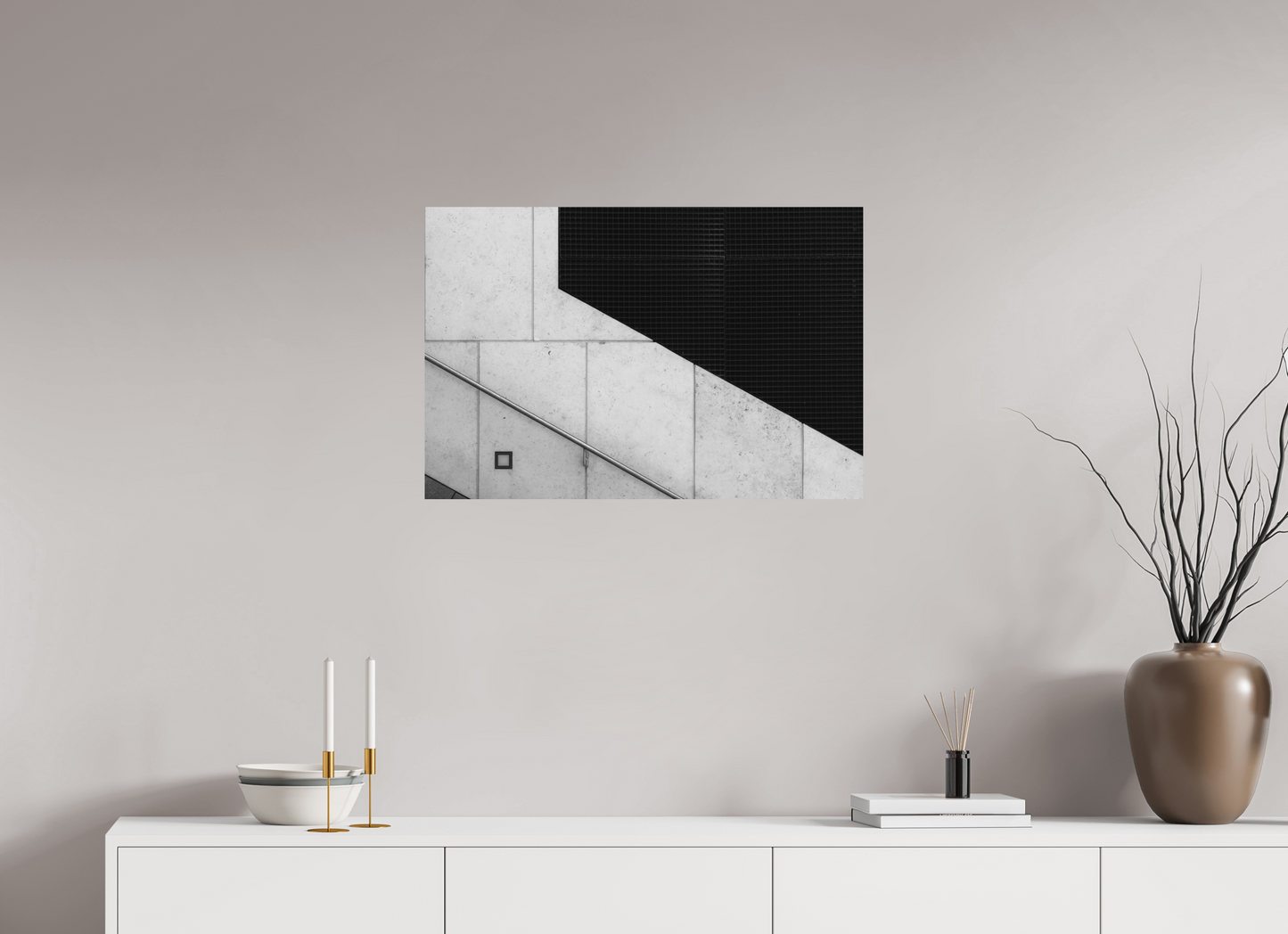 75 x 50 cm, Ilford on Aluminium Cut - Abstrakte Schwarzweiß-Fotografie - Hochwertiger Abzug in Galeriequalität