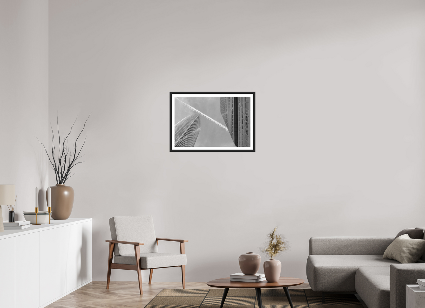 75 x 50 cm, Ilford on Aluminium, Framed with Border X-Con - Schwarzweiß-Architekturfotografie - Hochwertiger Abzug in Galeriequalität