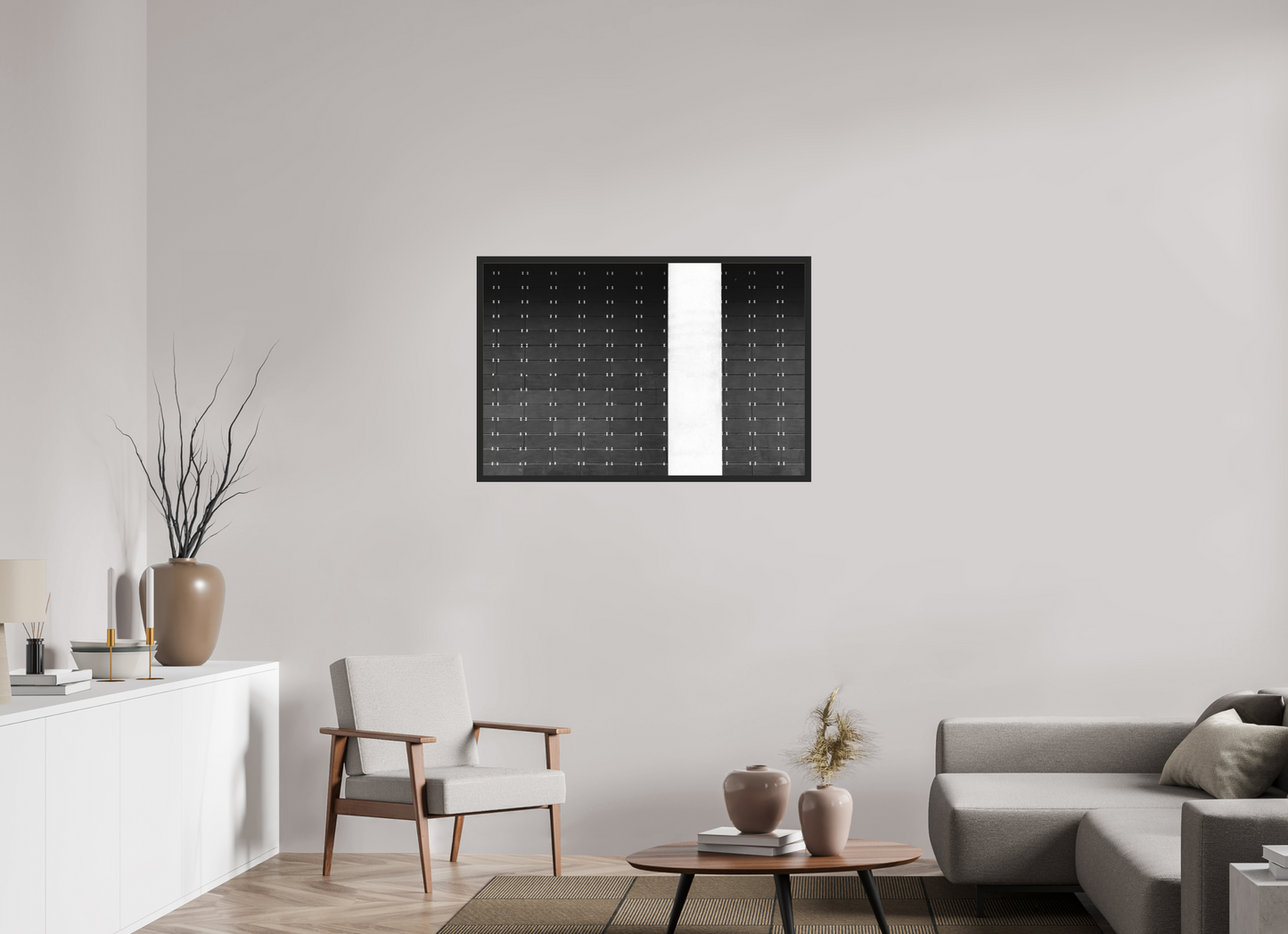 105 x 70 cm, Ilford on Aluminium behind Acrylic Glass, Framed Drawers -Schwarzweiß-Fotografie, Naheinstellung - Hochwertiger Abzug in Galeriequalität