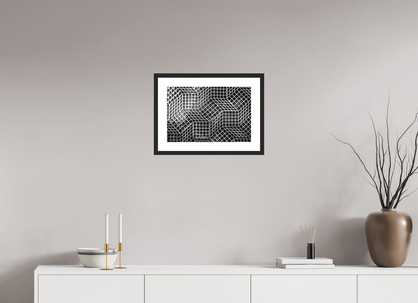 Rubik's Cube - Abstrakte Schwarzweiß-Fotografie, Naheinstellung - Hochwertiger Abzug in Galeriequalität
