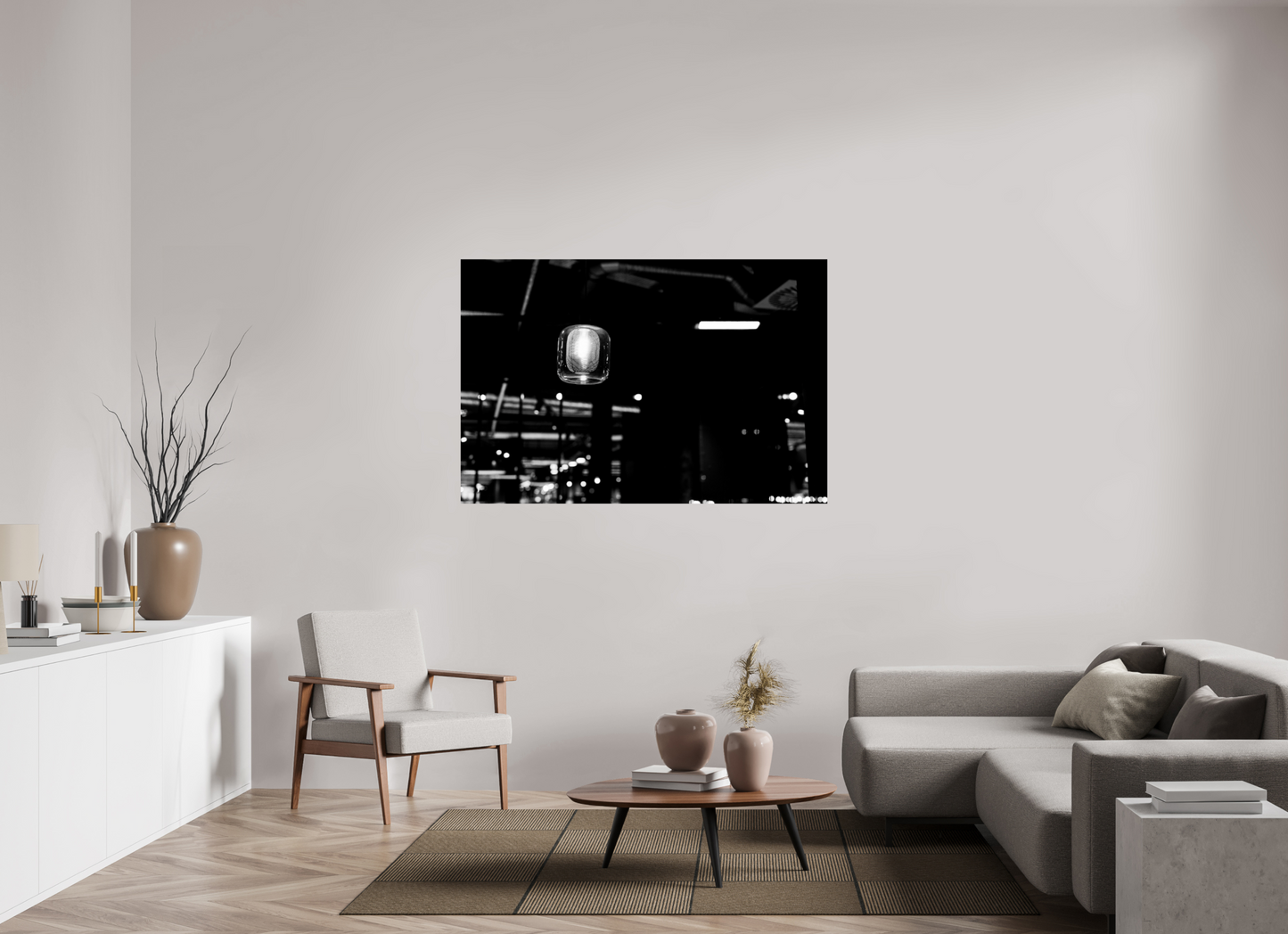 150 x 100 cm, Ilford Photo Print Lighthouse - Schwarzweiß-Nachtfotografie - Hochwertiger Abzug in Galeriequalität