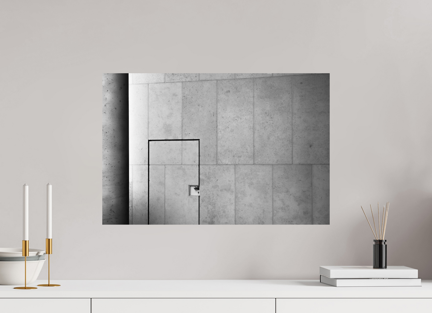 60 x 40 cm, Ilford Photo Print Shut - Schwarzweiß-Architekturfotografie - Hochwertiger Abzug in Galeriequalität
