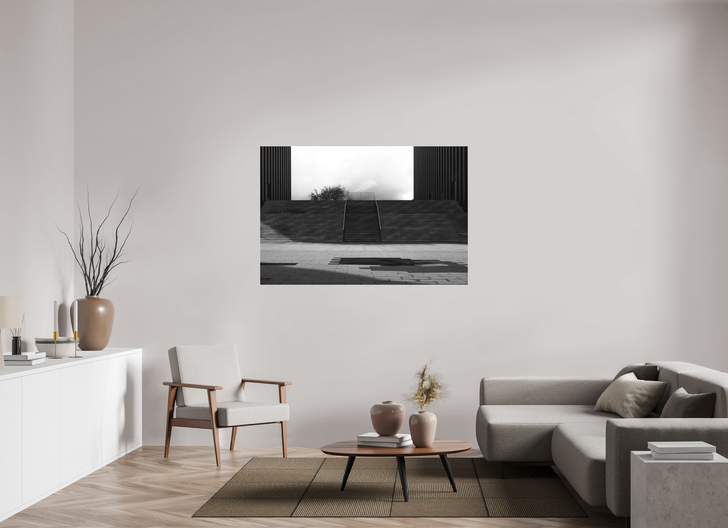 End - Schwarzweiß-Architekturfotografie - Hochwertiger Abzug in Galeriequalität