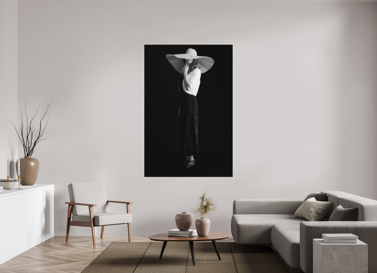 Distant - Schwarzweiß-Fotografie, Portrait - Hochwertiger Abzug in Galeriequalität
