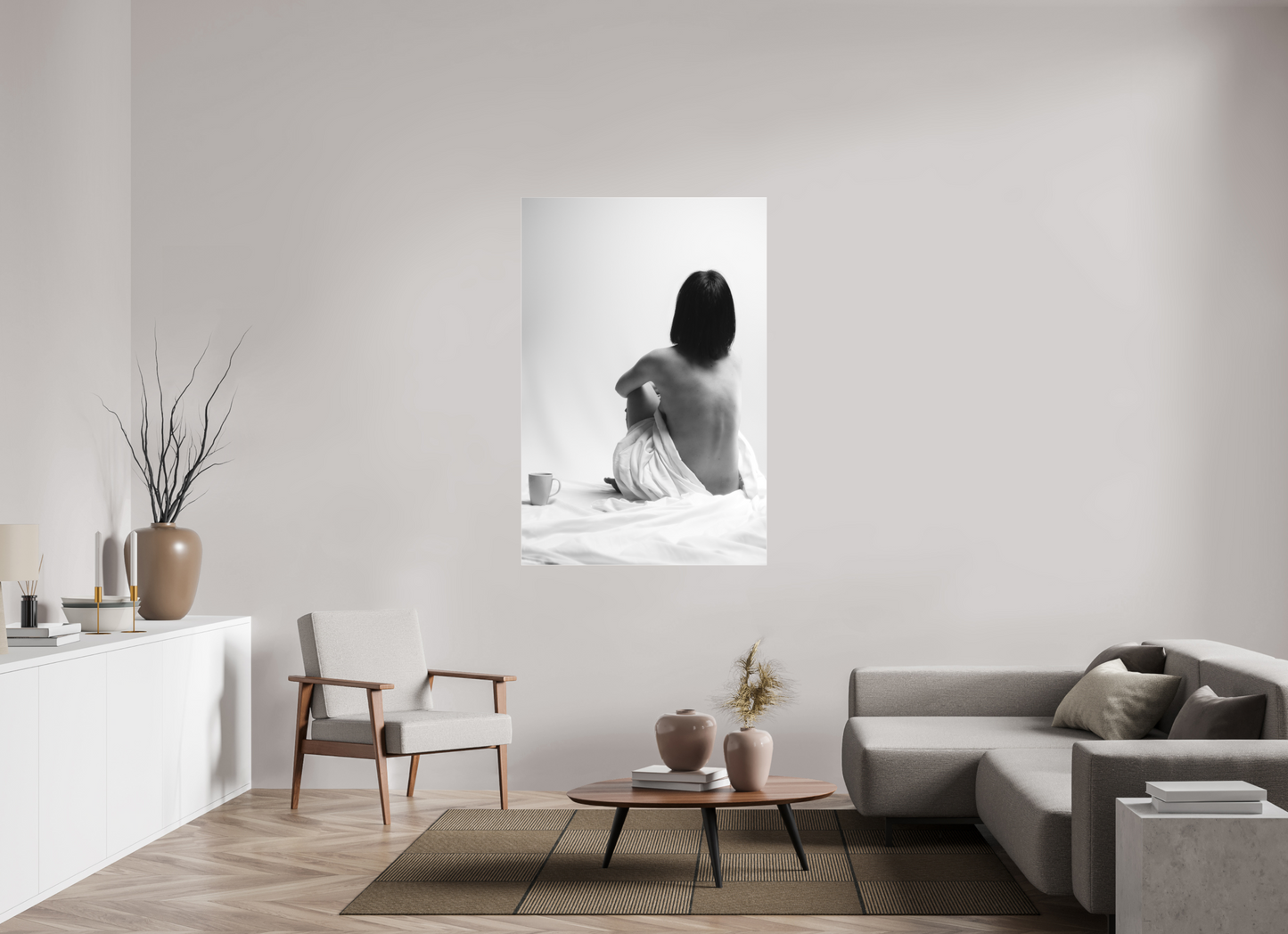 Absent - Schwarzweiß-Fotografie, Teilakt - Hochwertiger Abzug in Galeriequalität