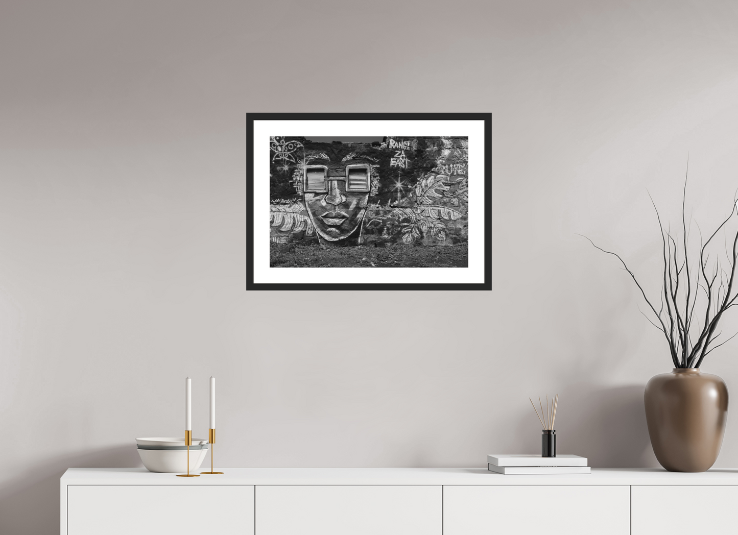 60 x 40 cm, Ilford Framed with Passepartout and Premium Glass Shades - Schwarzweiß-Fotokunst - Hochwertiger Abzug in Galeriequalität