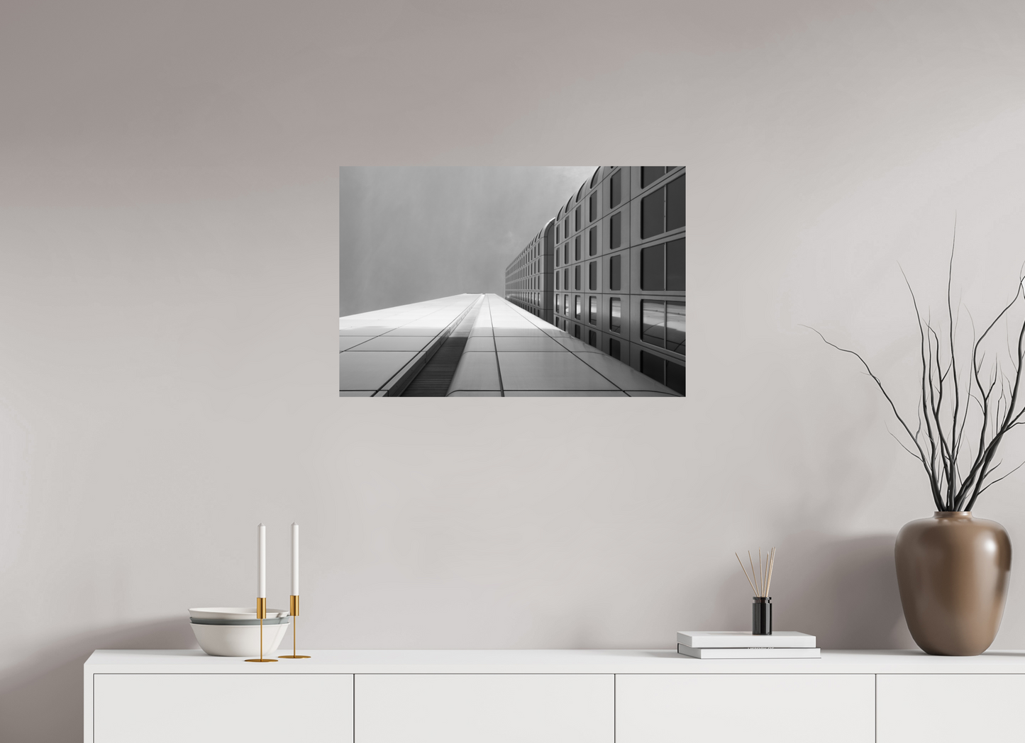 75 x 50 cm, Ilford Photo Print Vertigo - Schwarzweiß-Architekturfotografie - Hochwertiger Abzug in Galeriequalität