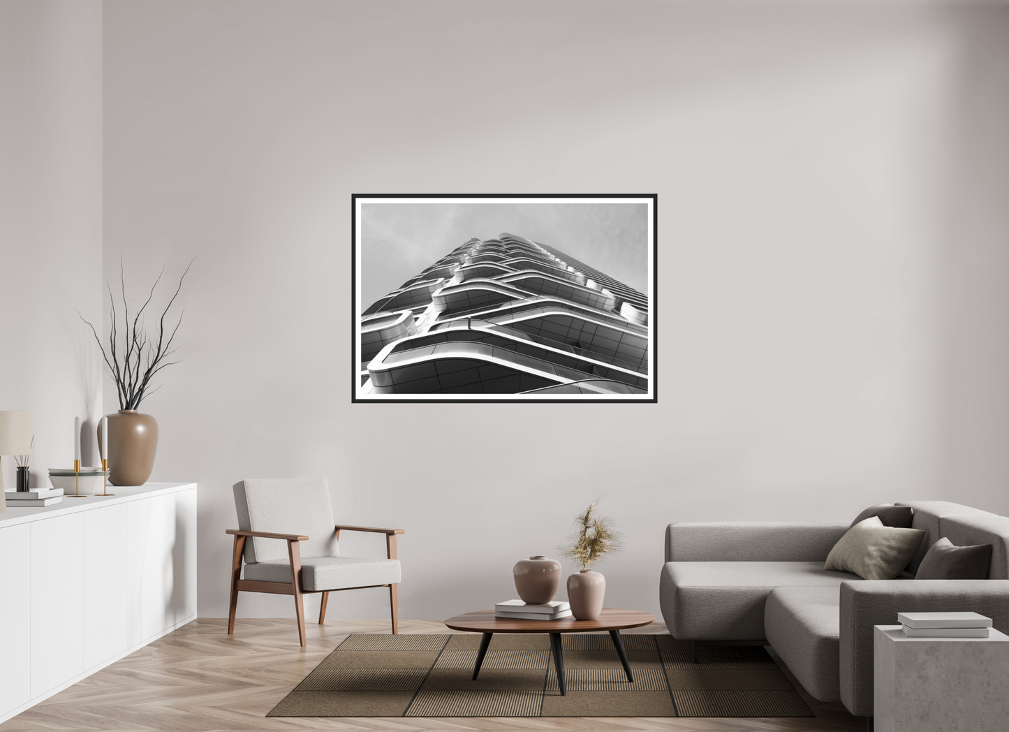 Interlaced - Schwarzweiß-Architekturfotografie - Hochwertiger Abzug in Galeriequalität