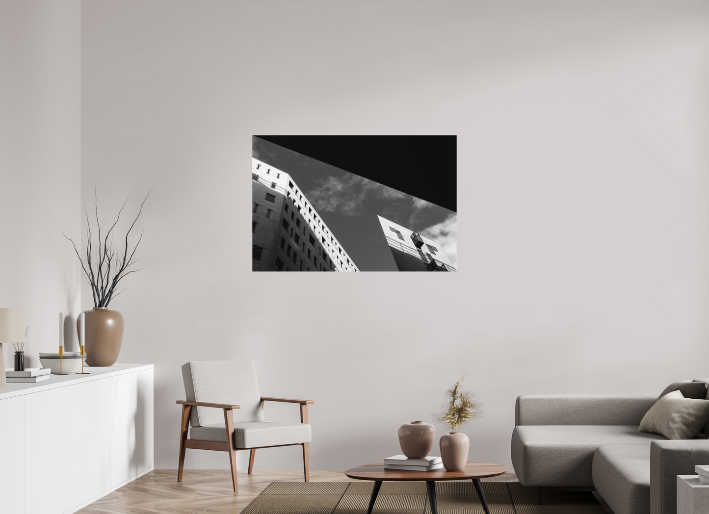 120 x 80 cm, Ilford on Aluminium Truncated - Schwarzweiß-Architekturfotografie - Hochwertiger Abzug in Galeriequalität