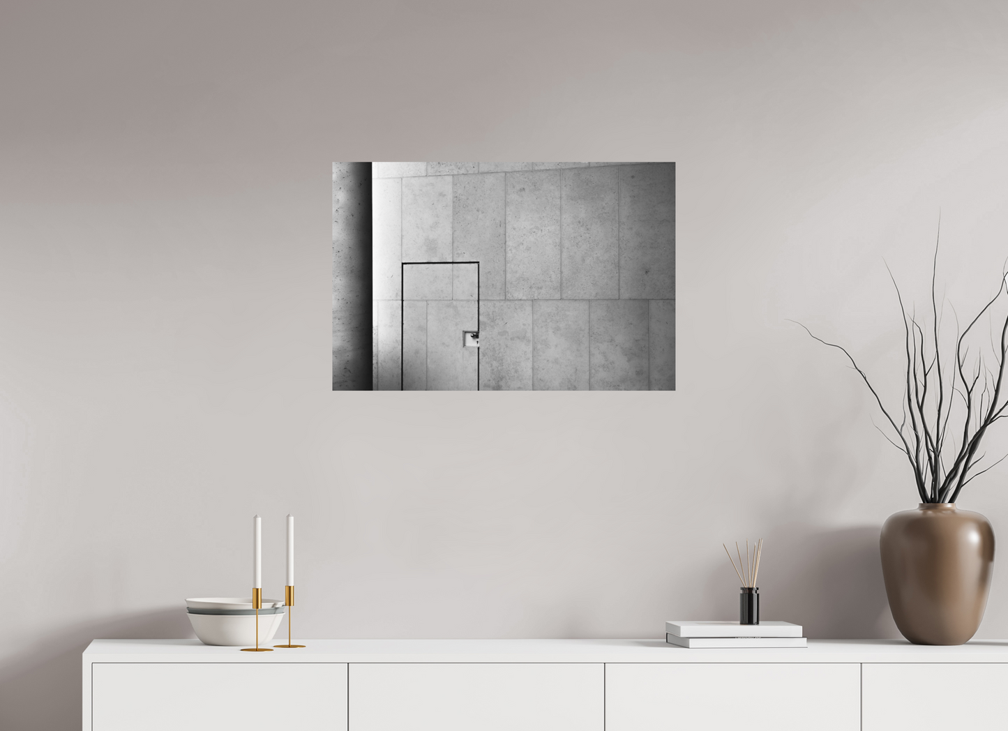 75 x 50 cm, Ilford on Aluminium Shut - Schwarzweiß-Architekturfotografie - Hochwertiger Abzug in Galeriequalität