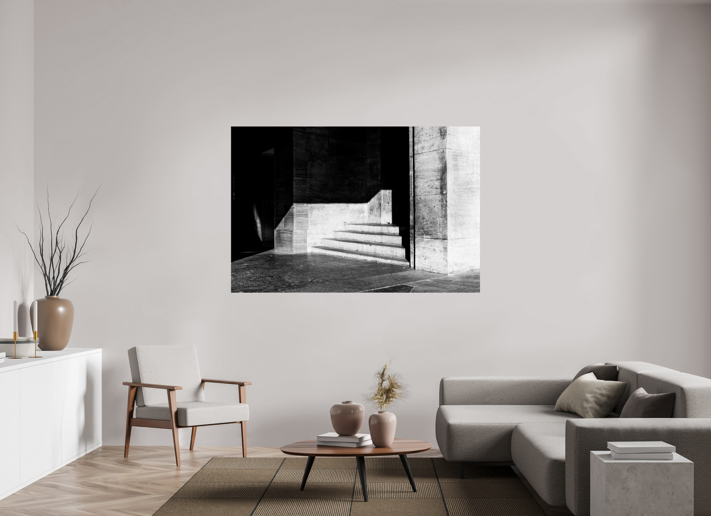 180 x 120 cm, Ilford Photo Print Admission - Schwarzweiß-Architekturfotografie - Hochwertiger Abzug in Galeriequalität