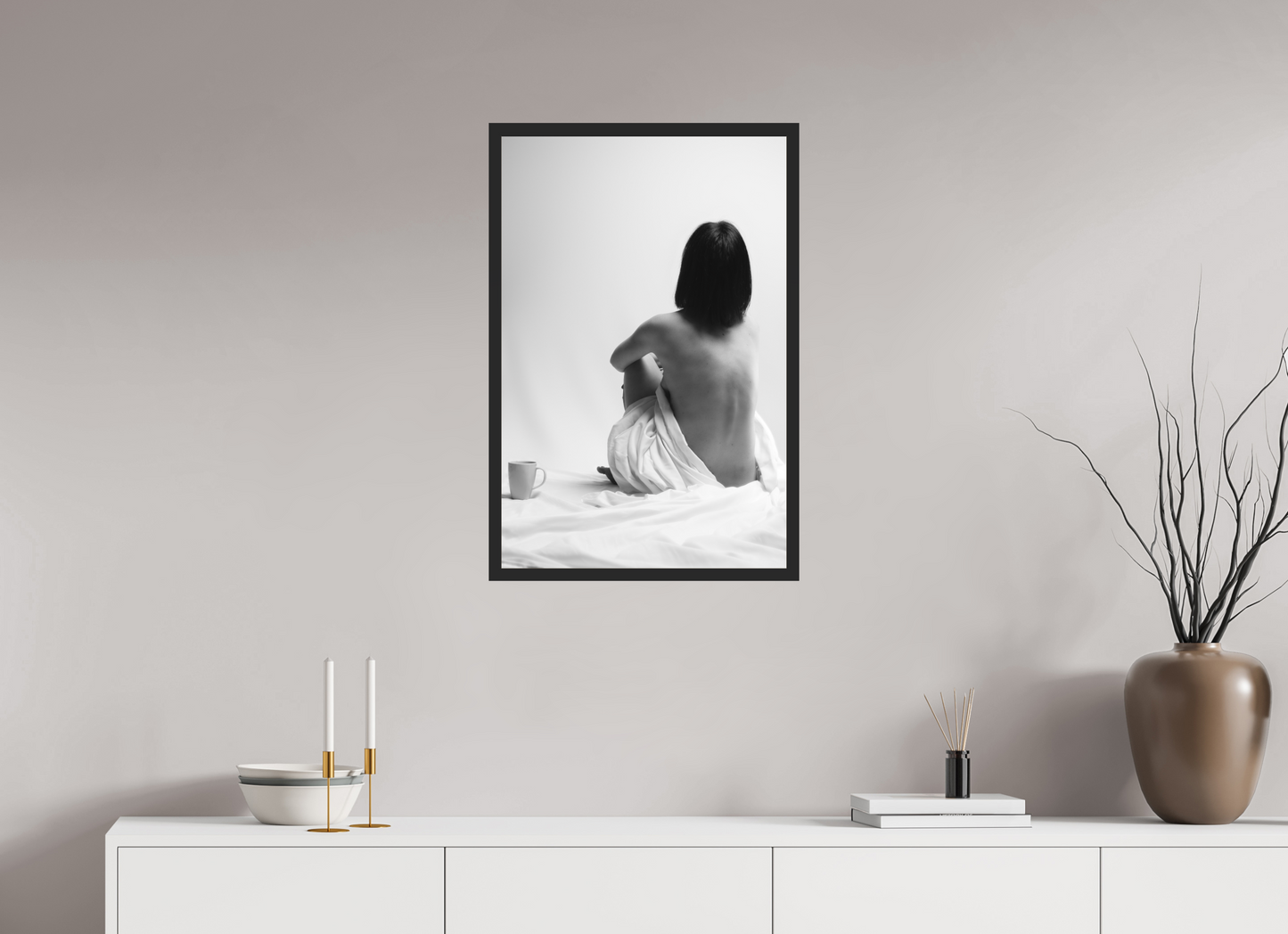 Absent - Schwarzweiß-Fotografie, Teilakt - Hochwertiger Abzug in Galeriequalität