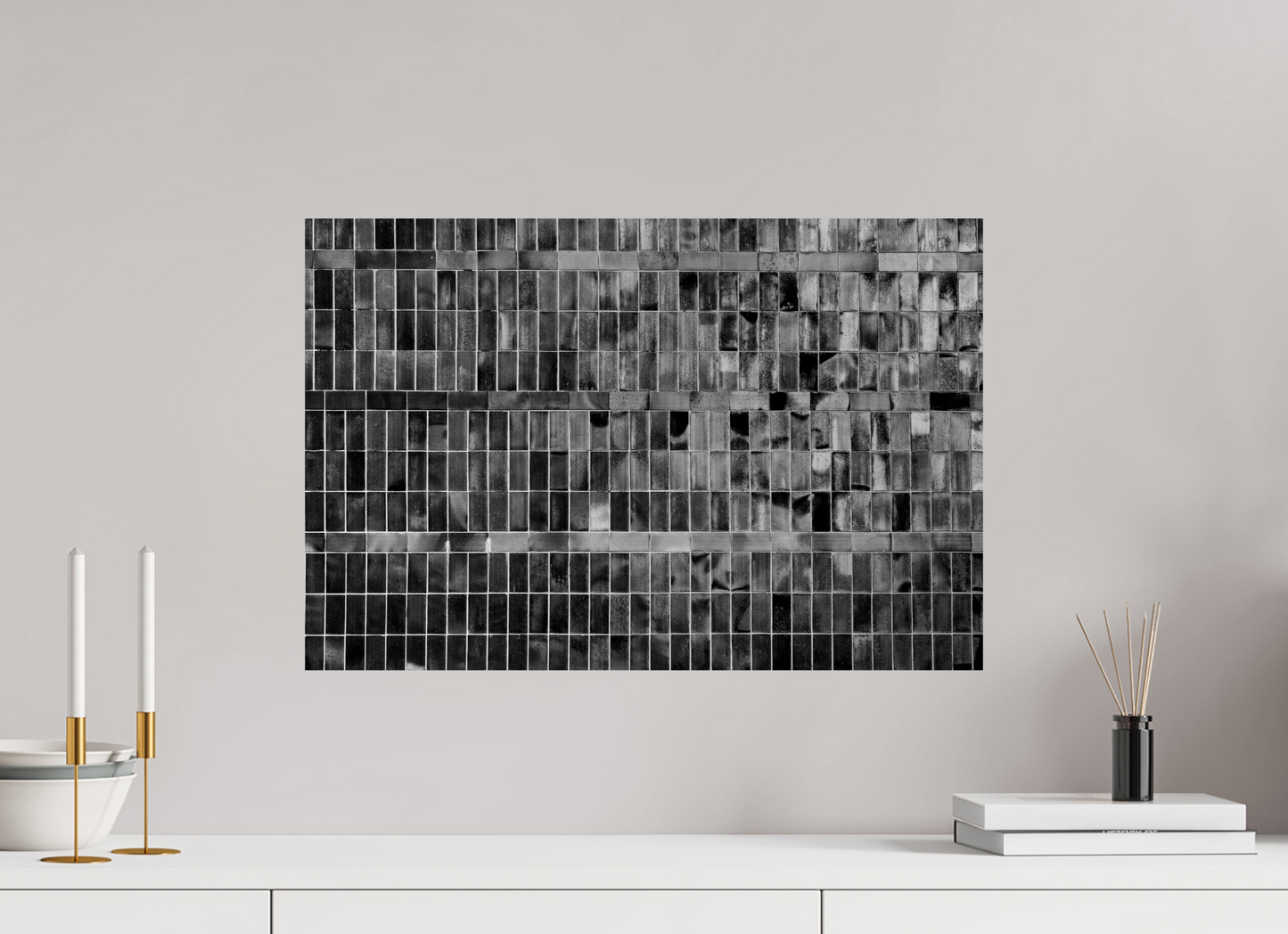 Tiles - Schwarzweiß-Fotografie, Naheinstellung - Hochwertiger Abzug in Galeriequalität
