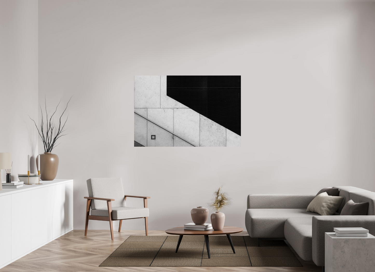 150 x 100 cm, Ilford Photo Print Cut - Abstrakte Schwarzweiß-Fotografie - Hochwertiger Abzug in Galeriequalität