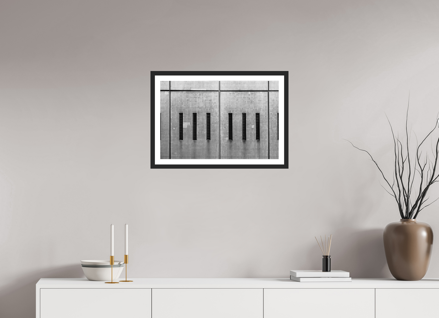 60 x 40 cm, Ilford on Aluminium, Framed with Border Sixish - Schwarzweiß-Fotokunst - Hochwertiger Abzug