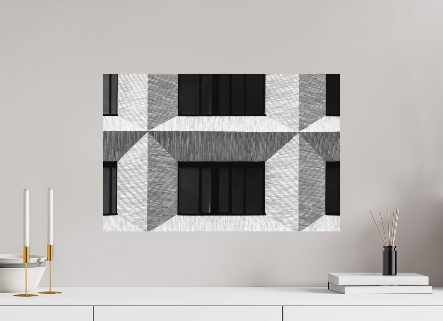 60 x 40 cm, Ilford on Aluminium Waffle II - Schwarzweiß-Architekturfotografie, Naheinstellung - Hochwertiger Abzug in Galeriequalität