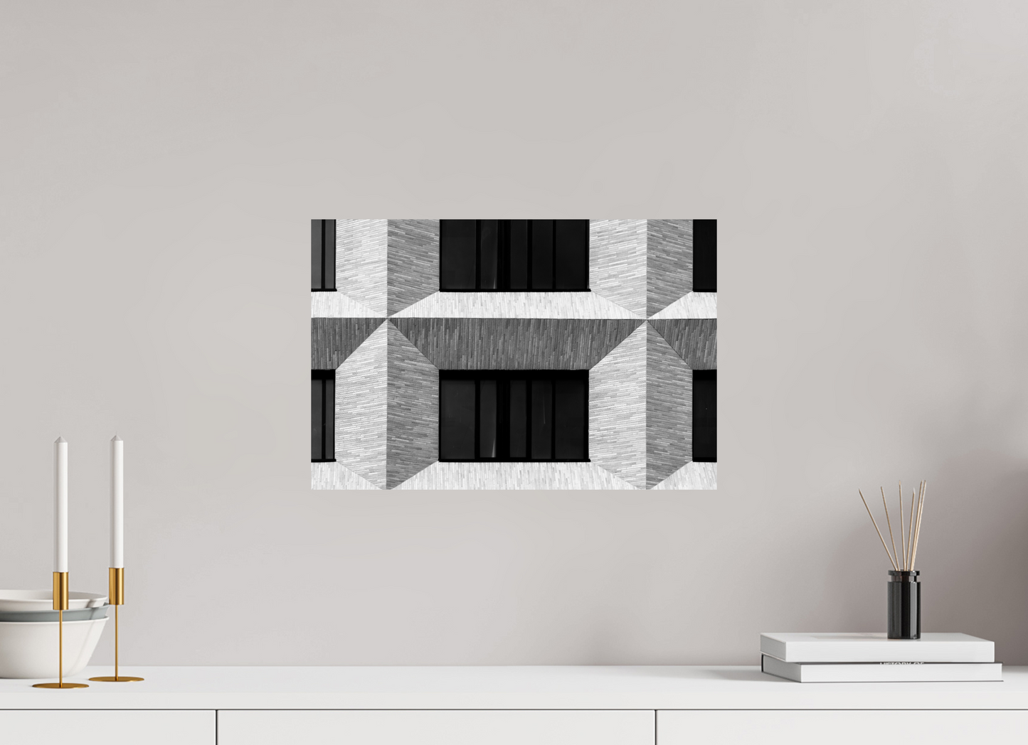 45 x 30 cm, Baryta Photo Print Waffle II - Schwarzweiß-Architekturfotografie, Naheinstellung - Hochwertiger Abzug in Galeriequalität