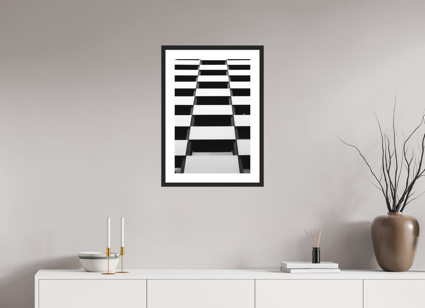 Checkers - Schwarzweiß-Architekturfotografie - Hochwertiger Abzug in Galeriequalität