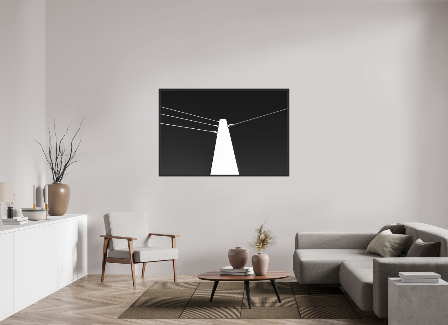Suspension III - Minimalistische Schwarzweiß-Fotografie - Hochwertiger Abzug in Galeriequalität