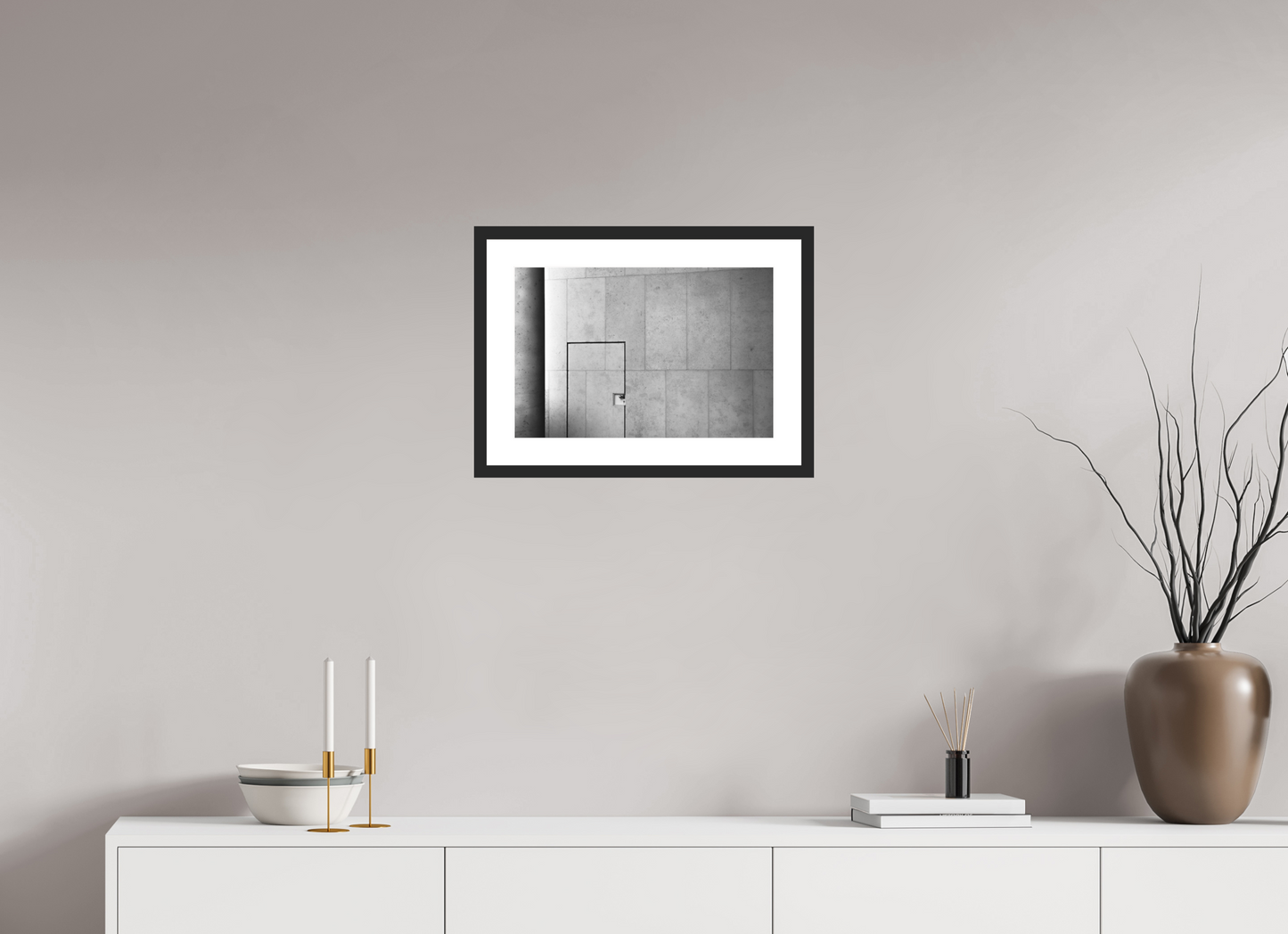 45 x 30 cm, Ilford Framed with Passepartout and Premium Glass Shut - Schwarzweiß-Architekturfotografie - Hochwertiger Abzug in Galeriequalität