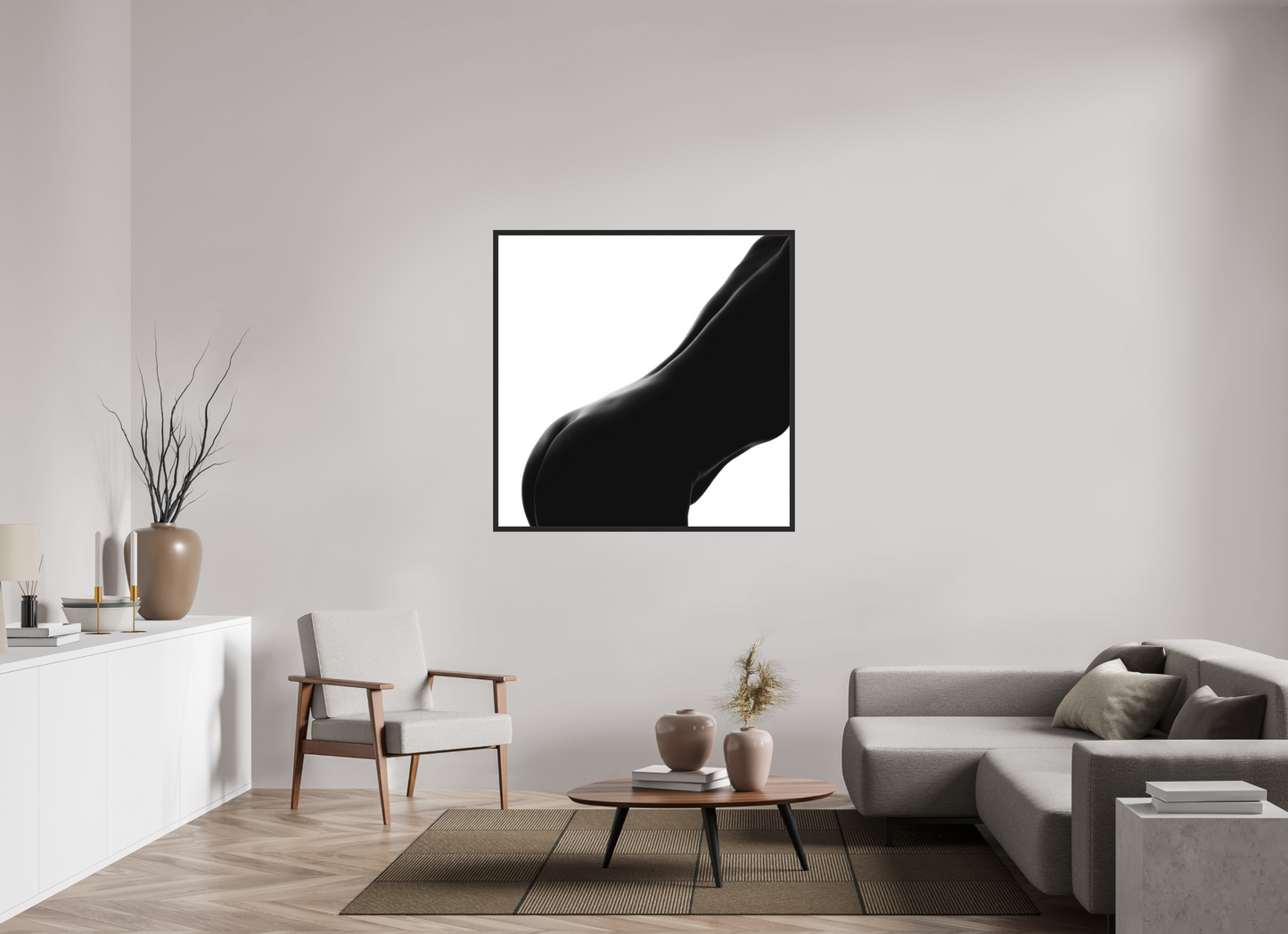 Silk - Schwarzweiß-Fotografie, Teilakt - Hochwertiger Abzug in Galeriequalität