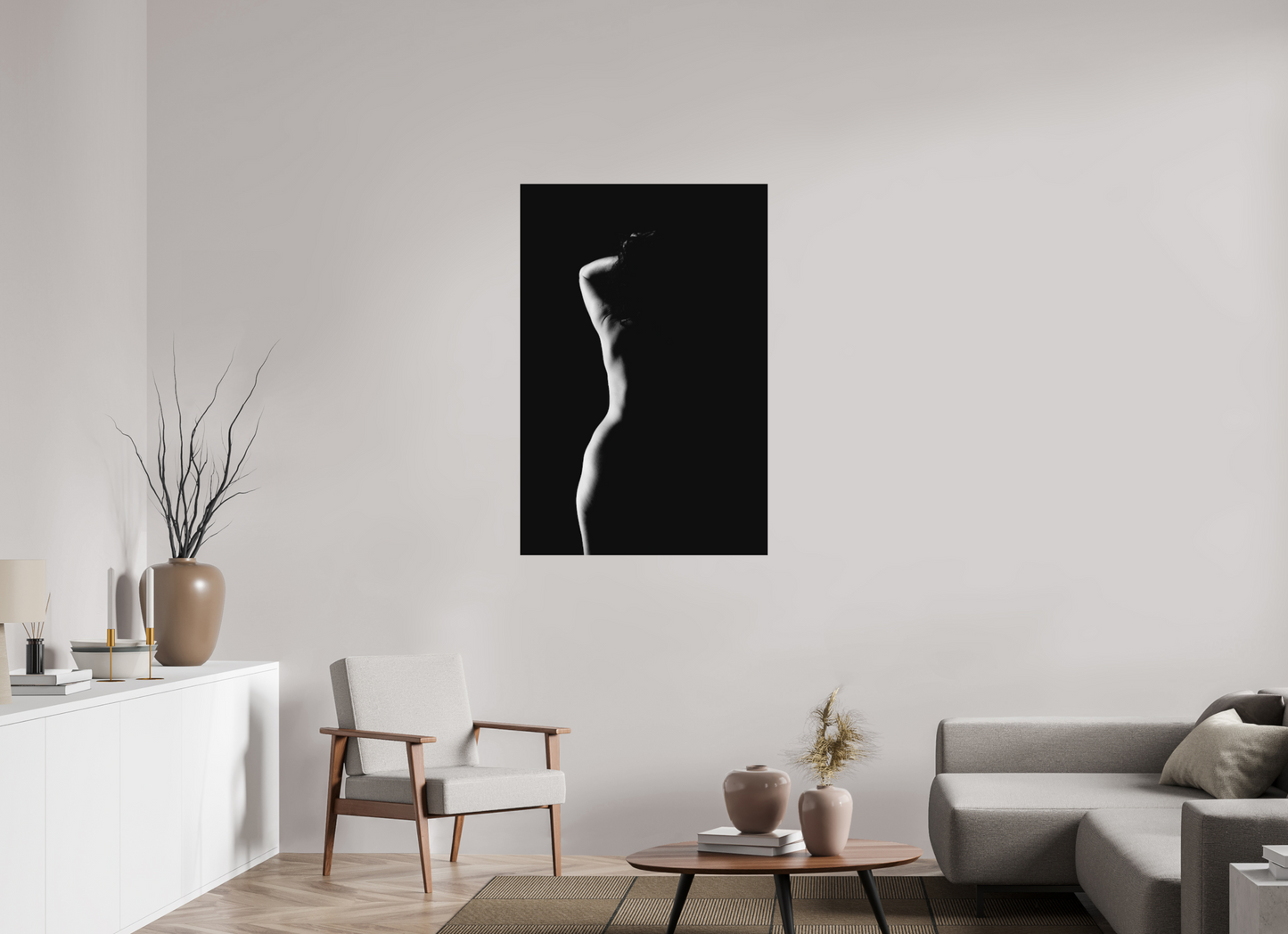 Crescent Moon - Schwarzweiß-Fotografie, Teilakt - Hochwertiger Abzug in Galeriequalität