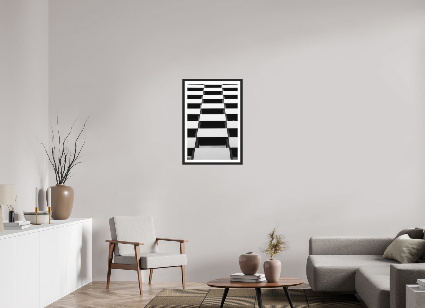 Checkers - Schwarzweiß-Architekturfotografie - Hochwertiger Abzug in Galeriequalität