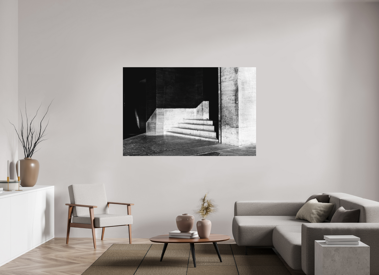 180 x 120 cm, Ilford on Aluminium Admission - Schwarzweiß-Architekturfotografie - Hochwertiger Abzug in Galeriequalität