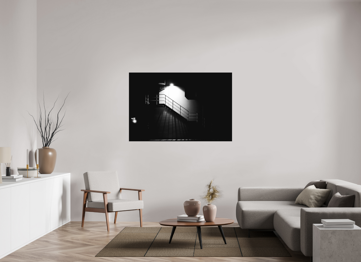 150 x 100 cm, Ilford on Aluminium After Hours - Schwarzweiß-Nachtfotografie - Hochwertiger Abzug in Galeriequalität