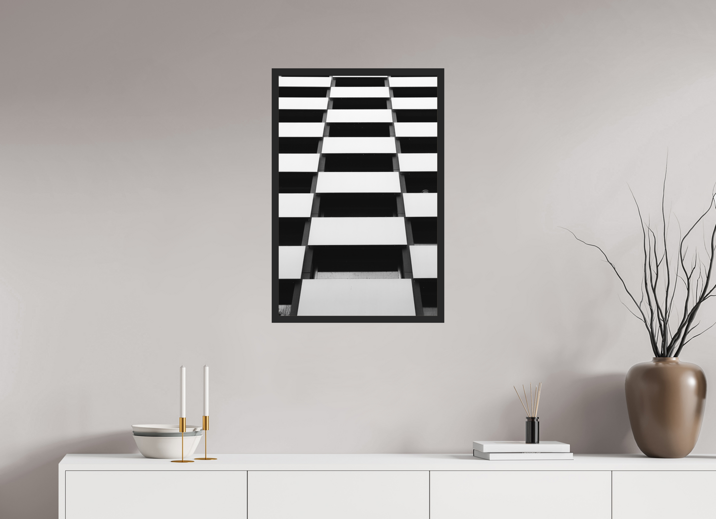 Checkers - Schwarzweiß-Architekturfotografie - Hochwertiger Abzug in Galeriequalität