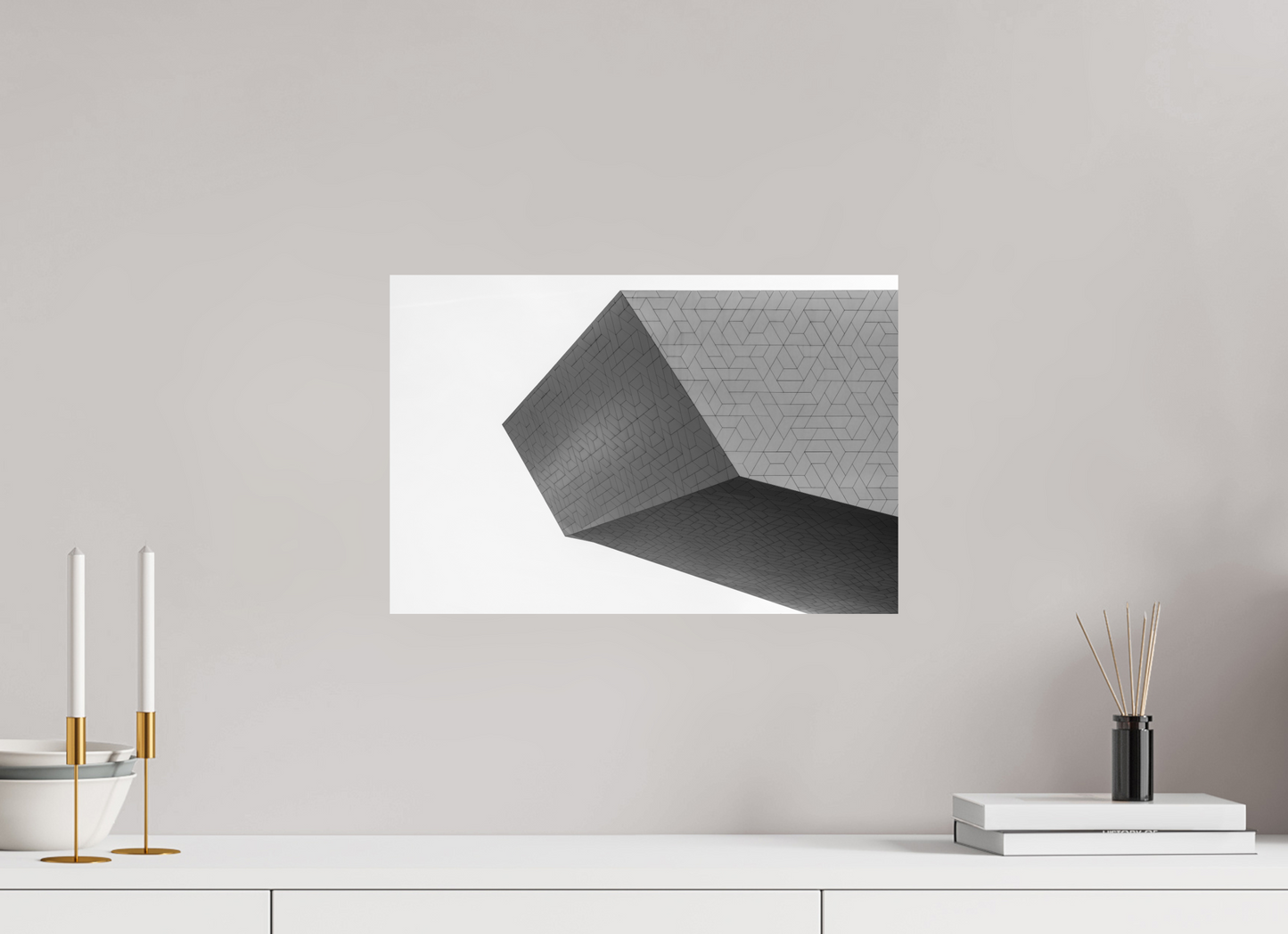 45 x 30 cm, Baryta Photo Print Intruder - Schwarzweiß-Architekturfotografie - Hochwertiger Abzug in Galeriequalität